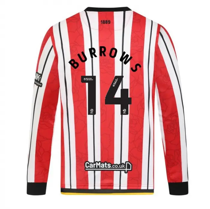 Sheffield United Kits Collection | Shop junior-home-shirt-ls-2425-14-burrows-err00369-14 Football Kits At Sheffield United Store