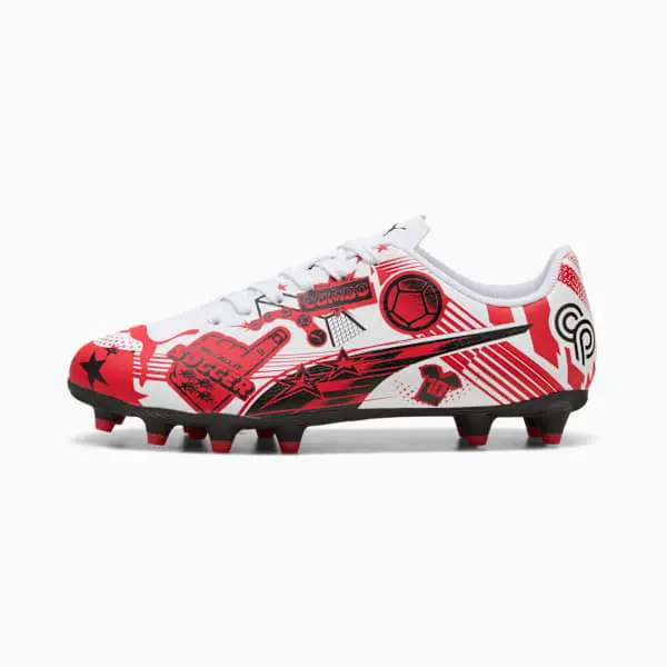 Sheffield United Kits Collection | Shop puma-christian-pulisic-x-ultra-legacy-fgag-big-kid-allover-print-white-red-black-108775-05 Football Kits At Sheffield United Store
