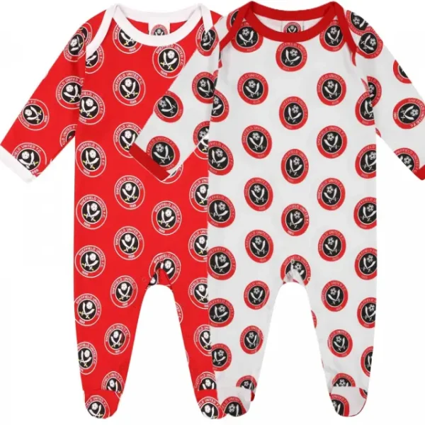 Sheffield United Kits Collection | Shop twin-pack-crest-sleepsuit-rw-hld00134 Football Kits At Sheffield United Store