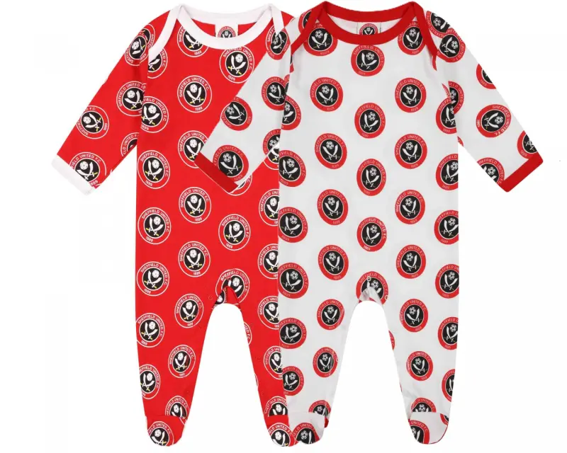 Sheffield United Kits Collection | Shop twin-pack-crest-sleepsuit-rw-hld00134 Football Kits At Sheffield United Store