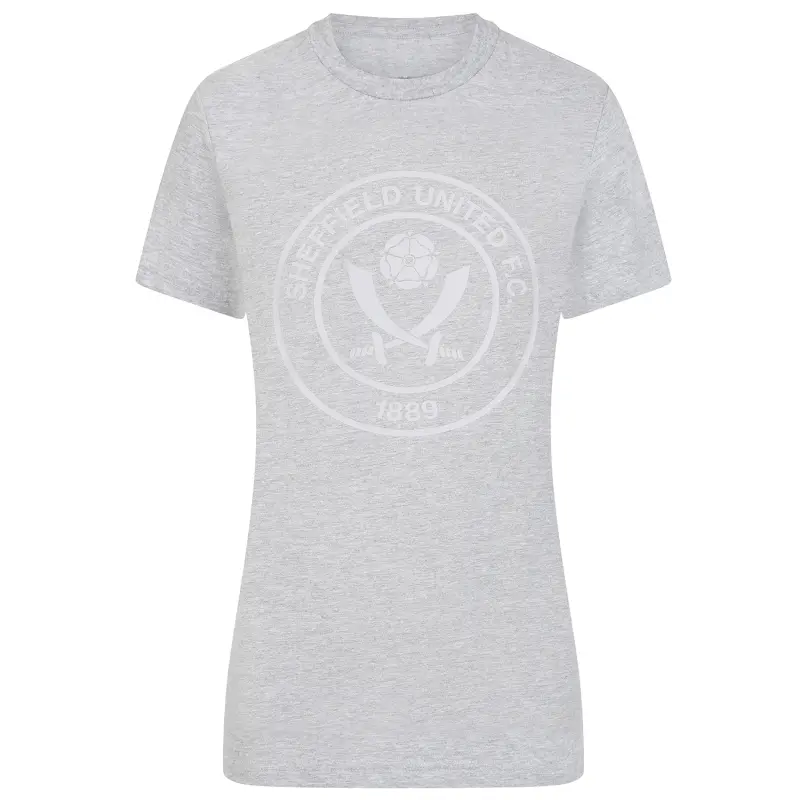 Sheffield United Kits Collection | Shop women-sheffield-united-crest-tee-grey-four0107 Football Kits At Sheffield United Store