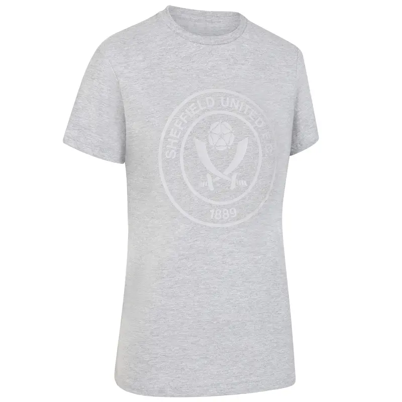 Sheffield United Kits Collection | Shop women-sheffield-united-crest-tee-grey-four0107 Football Kits At Sheffield United Store